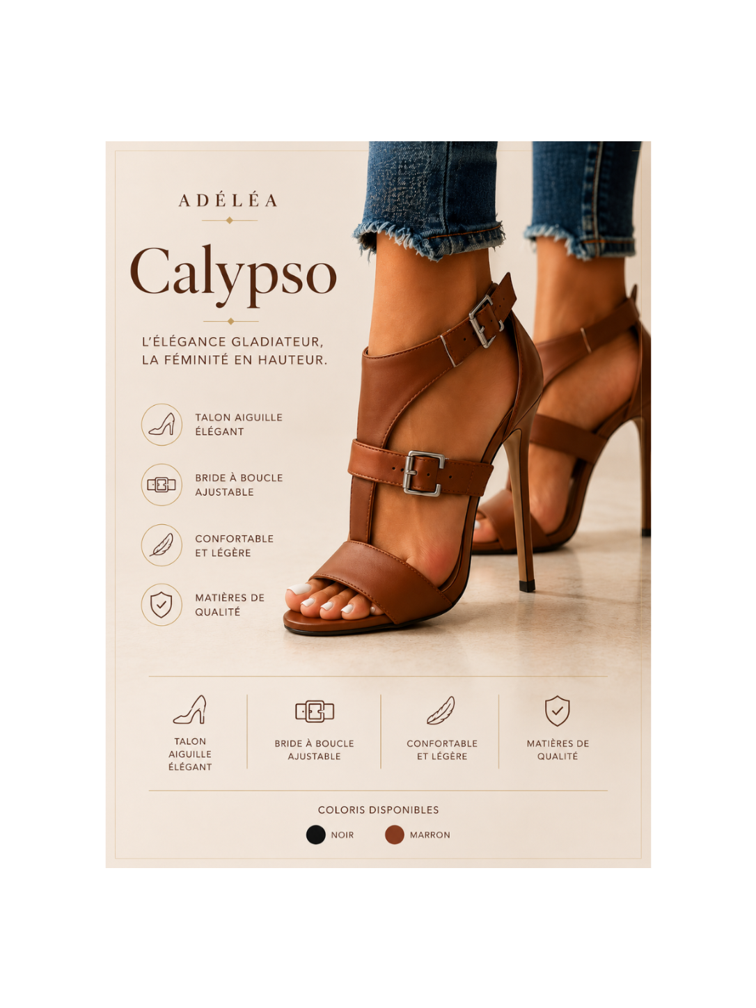 Calypso chaussure talon aiguille élégant Adéléa